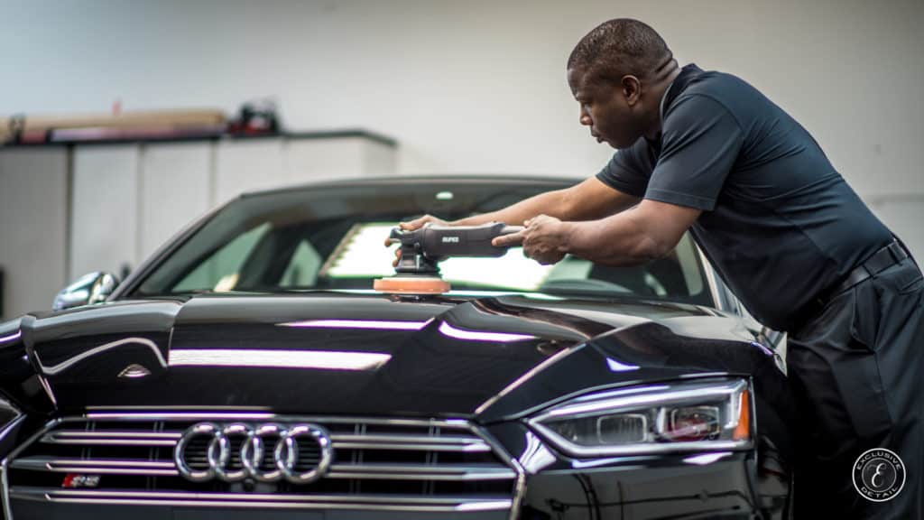 Brian of Exclusive Detail detailing an Audi