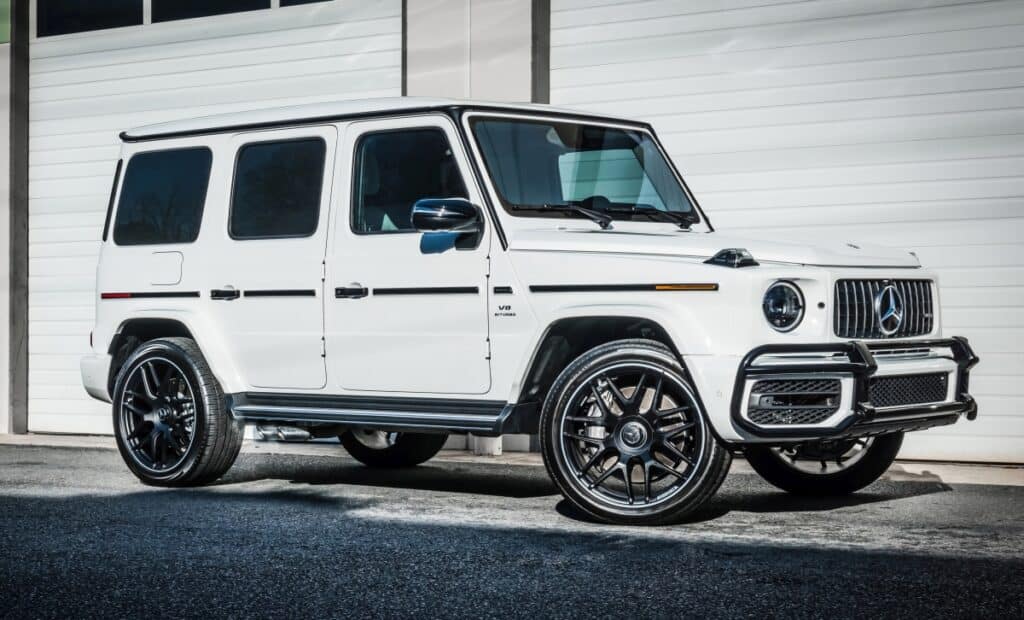 ceramic coating in Charlotte, NC near me - Mercedes AMG G Wagon white